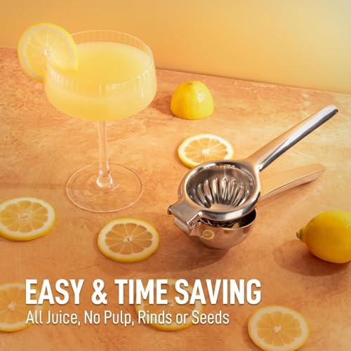 Lemon Squeezer Stainless Steel with Premium Quality Heavy Duty Solid Metal Squeezer Bowl