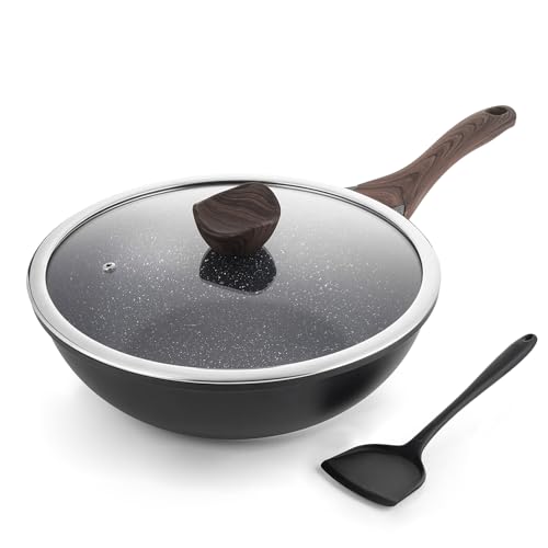 Nonstick Wok with Lid (Black)
