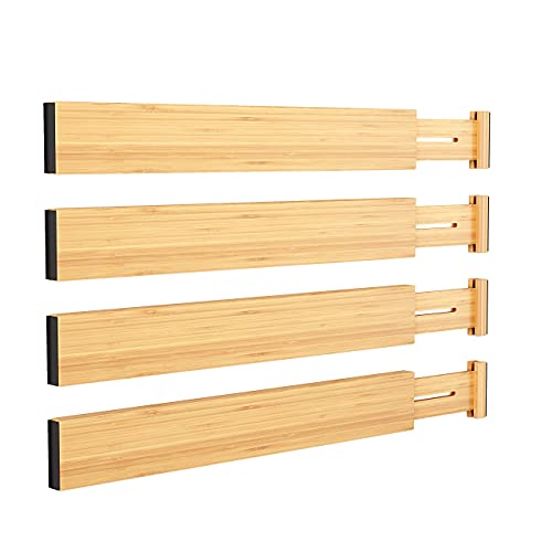 Bamboo Expandable Drawer Dividers (Natural / 2''H, 13.3''-19''L)