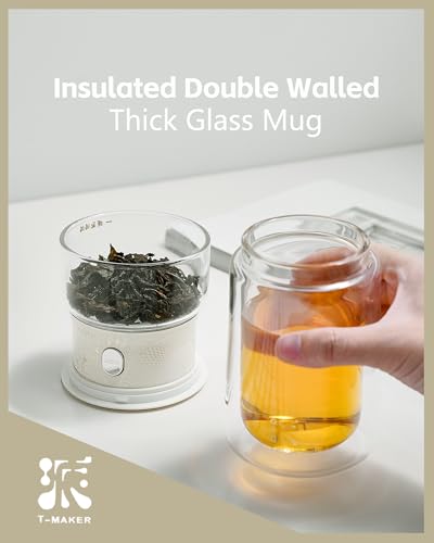 Glass Tea Infuser Pot (08-White Dragon / 9oz)