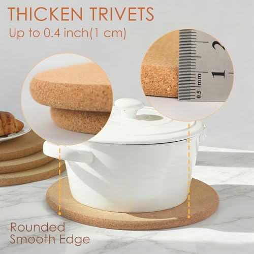 6 Pack Extra Large Cork Trivet (07-9.5 Inch 6pcs Round)
