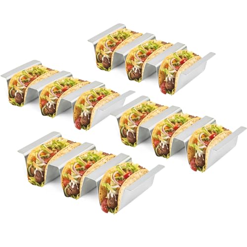 Stainless Taco Holders Set of 4 Stand Holders for 3 Tacos