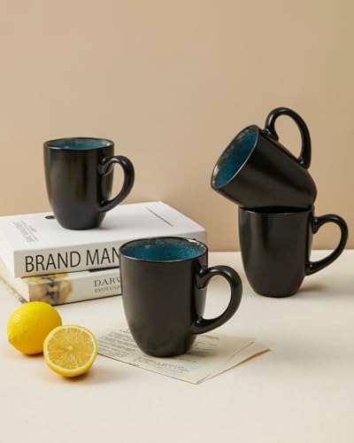 Coffee Mug 15oz (Irregular - Green Black / 4 Count (Pack of 1))