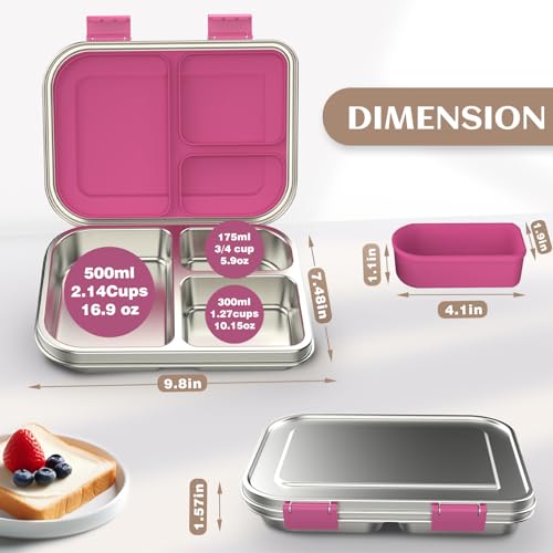 Stainless Steel Bento Box Kids (Pink)