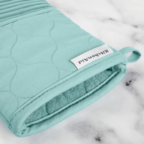 Quilted Cotton Oven Mitt (Mineral Water)