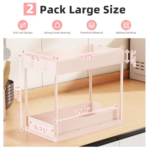 Under Sink Organizer 2 Pack (Pink / 2 pack)