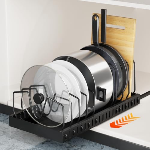 1 Pack 16.5" Deep Expandable Pots and Pans Organizer Under Cabinet (1 Pack)