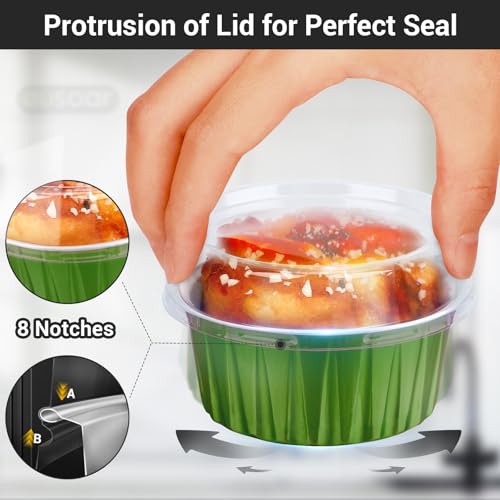 Disposable Ramekins with Lids (Dark Green / 60pcs)