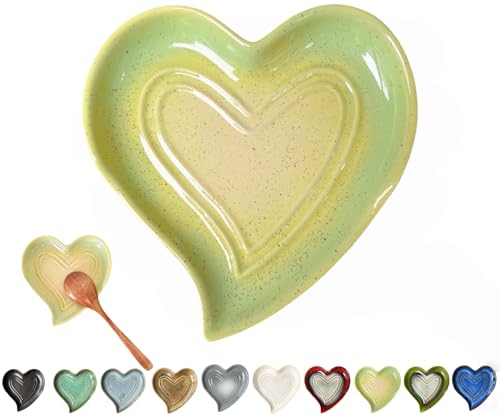 Ceramic Spoon Rest for Stove Top (Yellow Green)