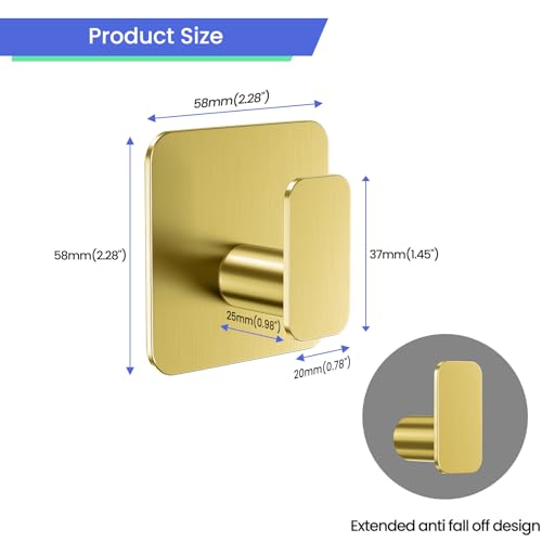 Gold Hooks for Hanging Heavy Duty (Gold-6)