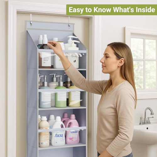 2 Pack Over the Door Organizer (2 Packs / Grey)