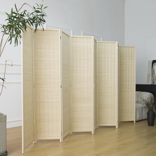 8 Panel Bamboo Room Divider (Beige / 8 Panel)