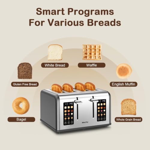 4 Slice Toaster with Touch Screen Control (Pearl Grey / 4 Slice)