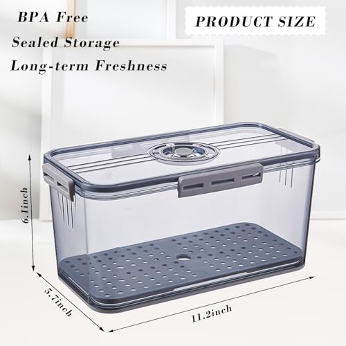 Bread Box Bread Boxes for Kitchen Counter Airtight (Grey-Small)