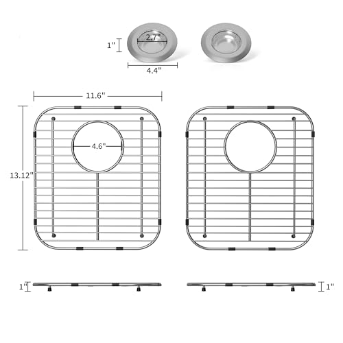 2Pack Stainless Steel Sink Protectors (2Pack-13.1''x11.6''x1''/Rear Drain)