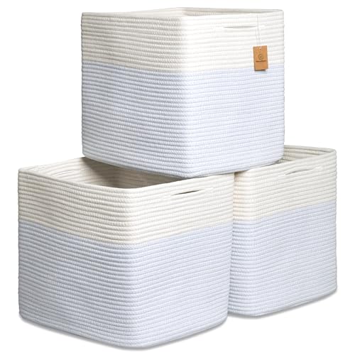 13x15x13 Kallax Storage Cubes Bins (Off White & Mixed Blue / 15 x 13 x 13 (Kallax))