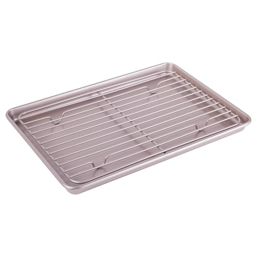 13 inch Baking Sheet Pan with Rack (Champagne Gold / 13 Inch)