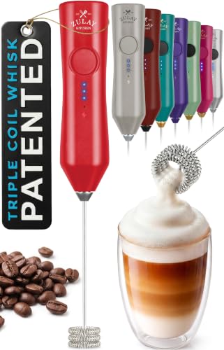 Rechargeable Milk Frother Handheld (ZK Dynamic Tornado Red / Rechargeable Z1 Motor Max)