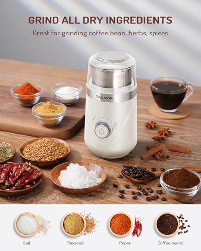 Electric Super Silent Blade Coffee Grinder (Cream / 1 Bowl)