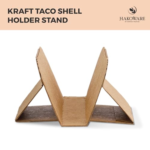 Disposable Kraft Paper Taco Holder Stand Food Tray Plates for Tacos & Pita