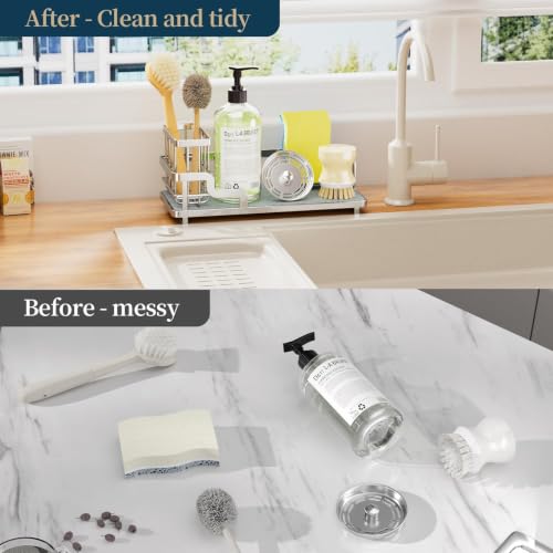 Sponge Holder for Kitchen Sink (Silver)