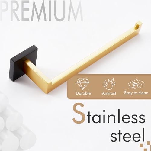 Towel Bar for Bathroom Wall Mount 9'' Hand Towel Holder T (Black Gold)