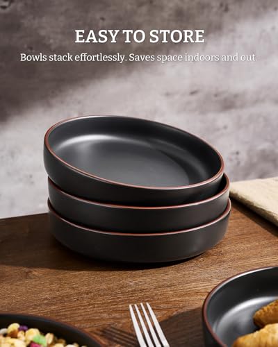 Mercury Pasta Bowls Set of 8 (Black / 8 pcs)