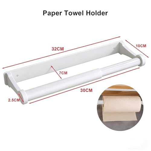Kitchen Roll Holder Under Cabinet (White)