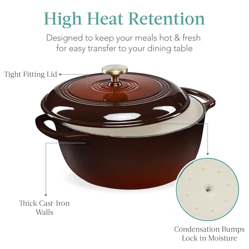 7.5 Quart Enamel Cast (Chocolate Ganache / 7.5qt Round)
