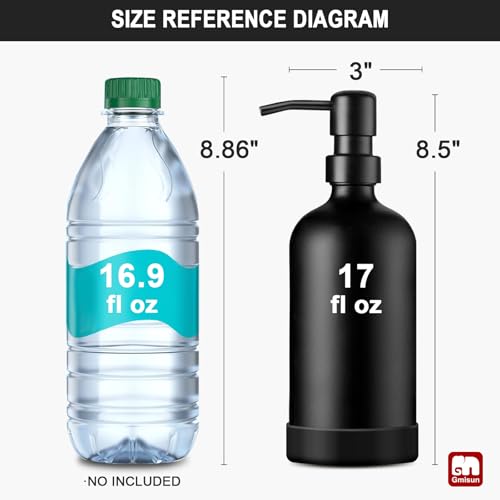 Black Soap Dispenser with Silicone Sleeve Boot (Black Bottle + Black Pump + Silicone Boot / 2 Pack)