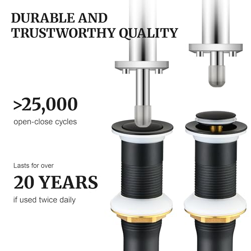 Pop up Sink Drain Stopper for Bathroom Vessel Vanity Sink Art Basin Matte Black