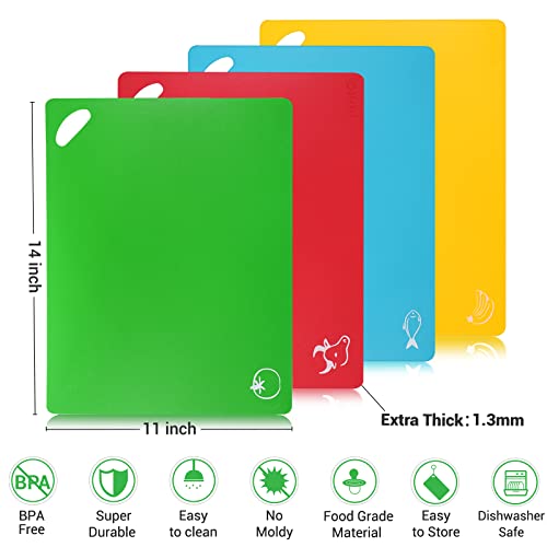 Kitchen Plastic Cutting Board Set (Set of 4)