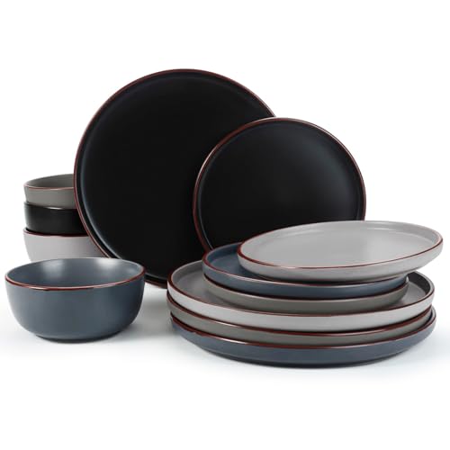 Mercury 12 Piece Stoneware Dinnerware Set (Multicolor / Service for 4 (Standard Dinner Set))