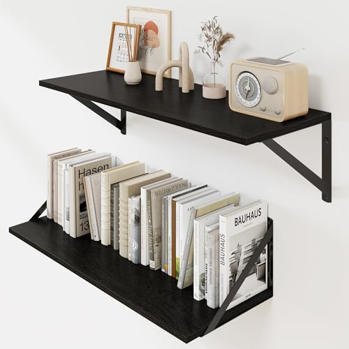 Black Deep Floating Shelves for Wall
