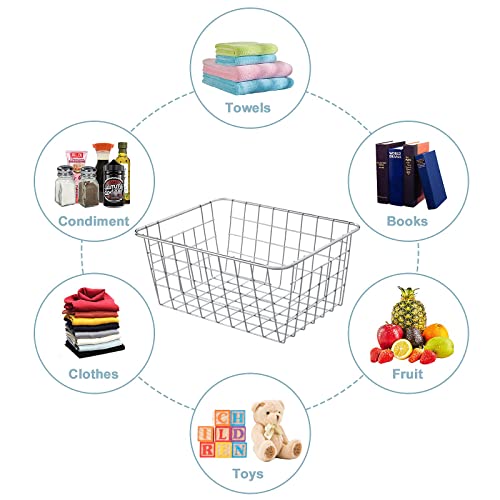 Wire Kitchen Storage Basket 5 Packs (Chrome)