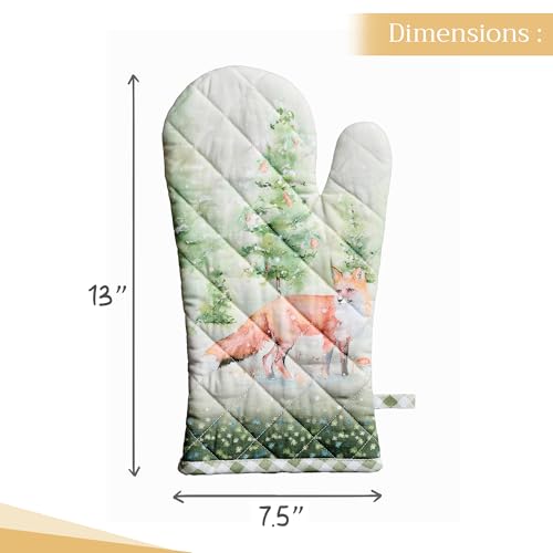 Maison d'Hermine Oven Gloves 100% Cotton Oven Mitt (097 - Winter Mornings / 7.5" x 13" (Oven Mitt))