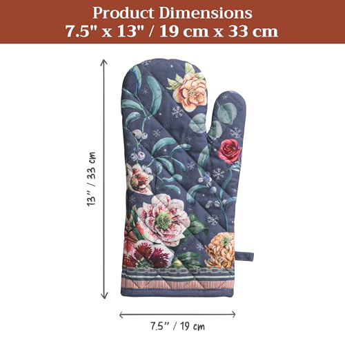 Maison d'Hermine Oven Gloves 100% Cotton Oven Mitt (086 - Christmas Joy / 7.5" x 13" (Oven Mitt))