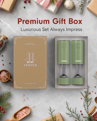 Larger Capacity Rechargeable Electric Salt and Pepper Grinder Set