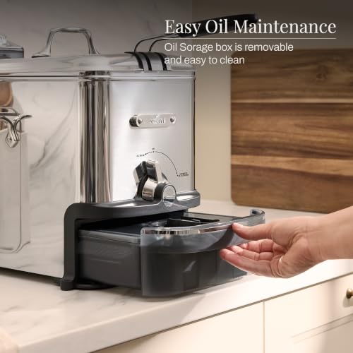 Electric Deep Fryer with Basket and Lid