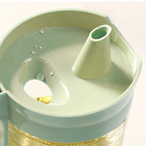 Oil Dispenser Vinegar Dispenser Maple Syrup Dispenser Glass Bottle Cruet No Drip Plastic Bottle Spout with Protective Cap drip Free Pour spout restarant 22Oz (Beige-650ml)