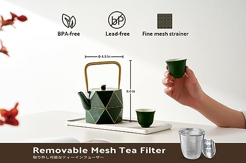 Cast Iron Teapot (40 oz / Green Diamond)