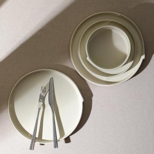 Bao 4 Piece Dinner Plate Set Stoneware (Beige / 4-Piece - Dinner Plate)