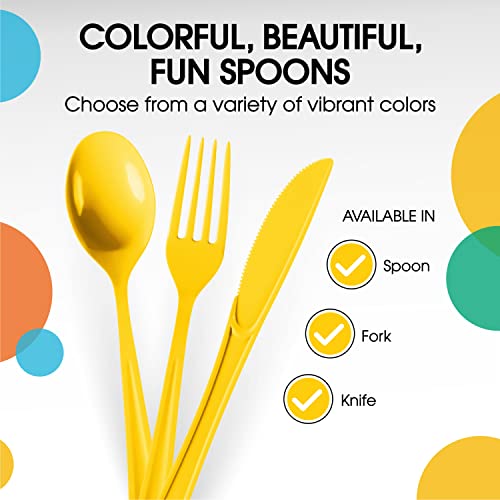 Yellow Plastic Forks 200 Pieces Yellow Forks Disposable Utensils Heavy Duty Plastic Cutlery Set Disposable Cutlery Sets Flatware Sets Silverware Set Party Supplies & Party Tableware (Yellow / Forks)