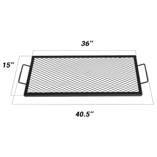 Heavy Duty Rectangular Fire Pit Grill Grate with X (36-INCH)