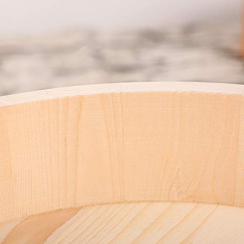 14.2" Wooden Sushi Rice Bowl Hangiri Sushi Oke Rice Mixing Tub (14.2"x3.6")