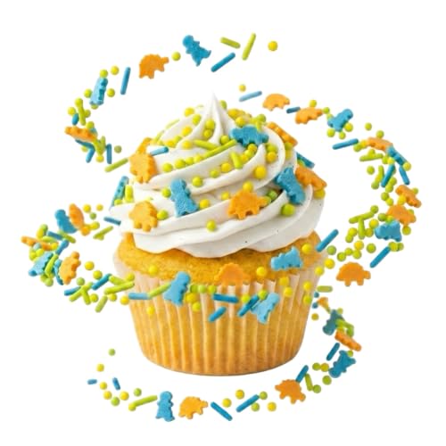Dinosaur Sprinkles for Baking (Blue, green, orange)