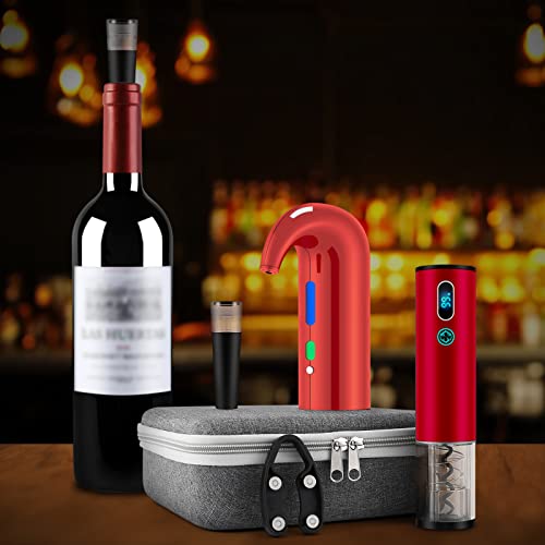 Wine Bottle Opener Christmas Day Gift Set with Electric Wine Opener (Pro Gift Set / Lucky red)