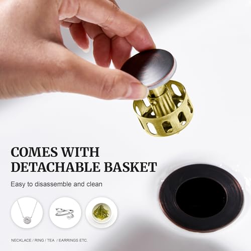 Pop up Sink Drain Stopper for Bathroom Vessel Vanity Sink Art Basin Oil Rubbed Bronze