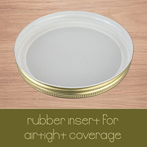 1 Gallon Glass Large Mason Jar Wide Mouth with Metal Airtight Lids (Gold Lid / 1 Gallon)
