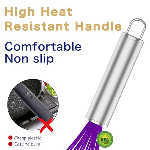 Purple Silicone Whisk Set of 3 (Premium(Purple Pack))